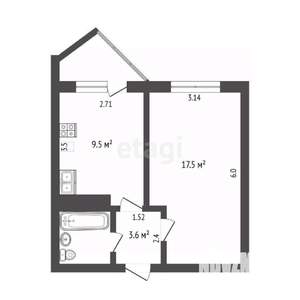 1-к квартира, вторичка, 34м2, 7/10 этаж
