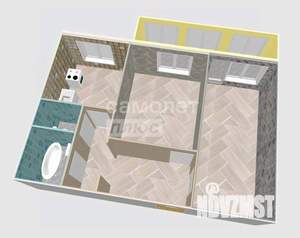 2-к квартира, вторичка, 55м2, 1/9 этаж