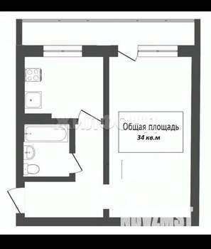 1-к квартира, вторичка, 35м2, 8/10 этаж