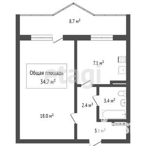 1-к квартира, вторичка, 60м2, 3/17 этаж