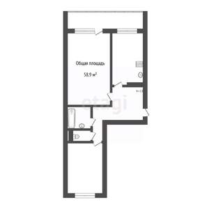 2-к квартира, вторичка, 59м2, 5/10 этаж