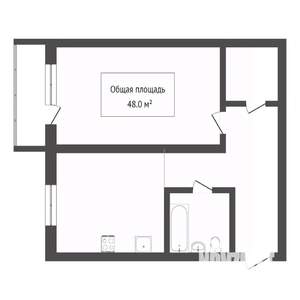1-к квартира, вторичка, 48м2, 2/6 этаж