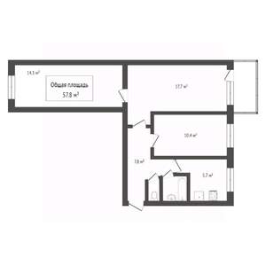3-к квартира, вторичка, 62м2, 5/5 этаж