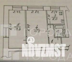 2-к квартира, вторичка, 42м2, 1/5 этаж