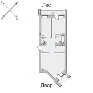 2-к квартира, строящийся дом, 66м2, 5/9 этаж