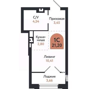 Студия квартира, вторичка, 21м2, 4/26 этаж