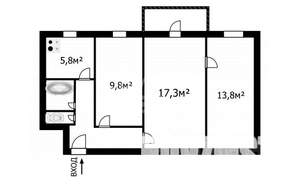 3-к квартира, вторичка, 57м2, 3/5 этаж