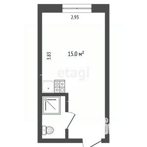 Студия квартира, вторичка, 17м2, 2/3 этаж