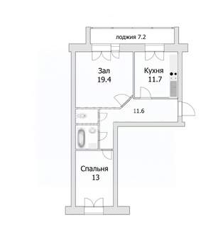 2-к квартира, вторичка, 61м2, 10/10 этаж