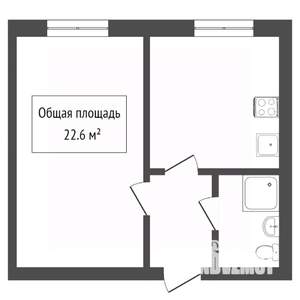 1-к квартира, вторичка, 24м2, 1/5 этаж