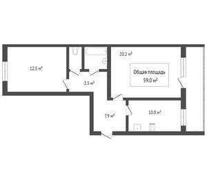 2-к квартира, вторичка, 58м2, 2/17 этаж