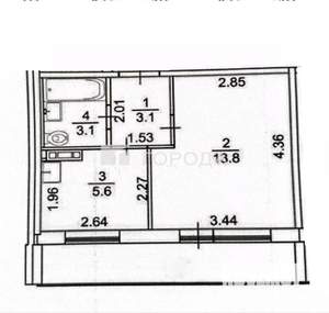 1-к квартира, вторичка, 26м2, 8/10 этаж