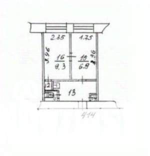 1-к квартира, вторичка, 23м2, 4/5 этаж