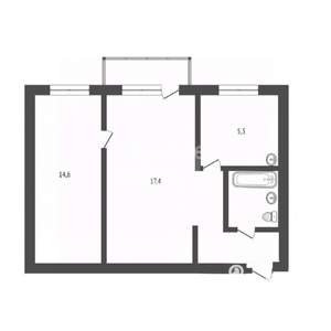 2-к квартира, вторичка, 45м2, 3/5 этаж