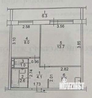 2-к квартира, вторичка, 38м2, 10/10 этаж