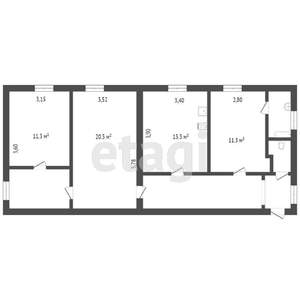 3-к квартира, вторичка, 74м2, 1/3 этаж