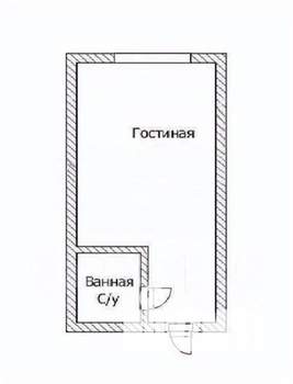 Студия квартира, вторичка, 17м2, 1/5 этаж