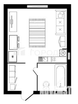 Студия квартира, вторичка, 25м2, 1/3 этаж