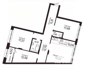 4-к квартира, вторичка, 108м2, 3/23 этаж