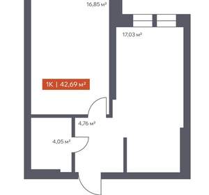 1-к квартира, вторичка, 43м2, 10/30 этаж