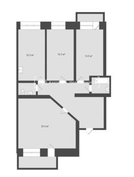 3-к квартира, вторичка, 104м2, 2/5 этаж