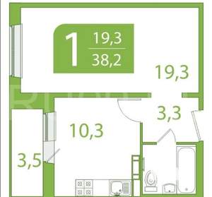 1-к квартира, вторичка, 38м2, 6/10 этаж