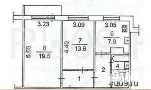 2-к квартира, вторичка, 55м2, 5/9 этаж