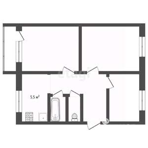 3-к квартира, вторичка, 62м2, 2/5 этаж