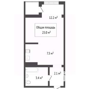 Студия квартира, вторичка, 25м2, 7/10 этаж