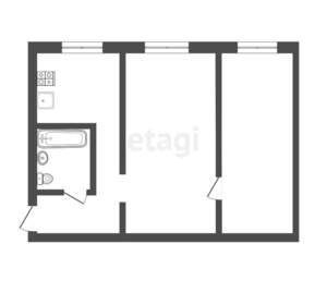 2-к квартира, вторичка, 43м2, 1/5 этаж