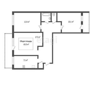 3-к квартира, вторичка, 65м2, 9/9 этаж