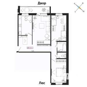 3-к квартира, вторичка, 84м2, 3/17 этаж