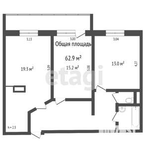 2-к квартира, вторичка, 57м2, 8/15 этаж