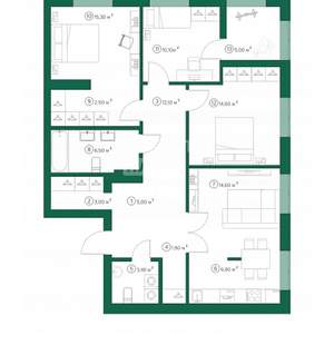 4-к квартира, вторичка, 98м2, 10/10 этаж