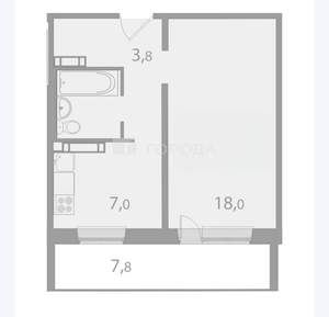 1-к квартира, вторичка, 36м2, 9/10 этаж