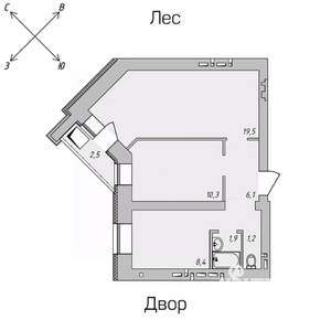 2-к квартира, строящийся дом, 48м2, 5/9 этаж