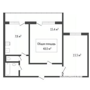 2-к квартира, вторичка, 48м2, 9/9 этаж