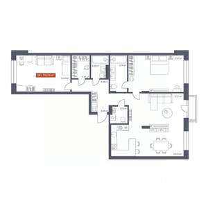 3-к квартира, вторичка, 114м2, 6/10 этаж