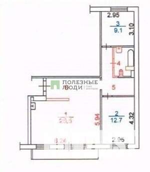 3-к квартира, вторичка, 68м2, 8/10 этаж