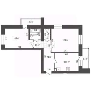 2-к квартира, вторичка, 59м2, 9/10 этаж