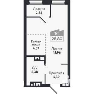 Студия квартира, вторичка, 29м2, 4/26 этаж