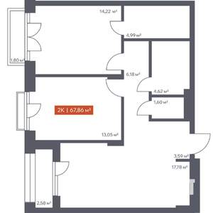 1-к квартира, строящийся дом, 41м2, 8/30 этаж