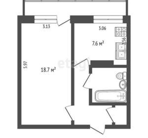 1-к квартира, вторичка, 36м2, 8/10 этаж