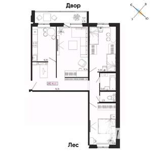 3-к квартира, вторичка, 84м2, 5/17 этаж