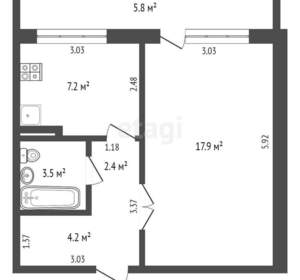 1-к квартира, вторичка, 35м2, 5/10 этаж
