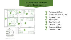 4-к квартира, вторичка, 76м2, 3/5 этаж