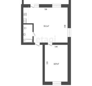 2-к квартира, вторичка, 57м2, 1/2 этаж