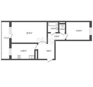 2-к квартира, вторичка, 59м2, 14/17 этаж