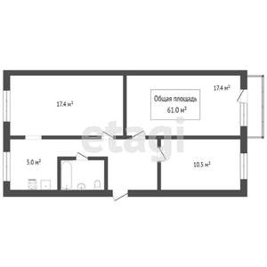 3-к квартира, вторичка, 62м2, 1/5 этаж