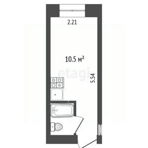 1-к квартира, вторичка, 13м2, 1/5 этаж